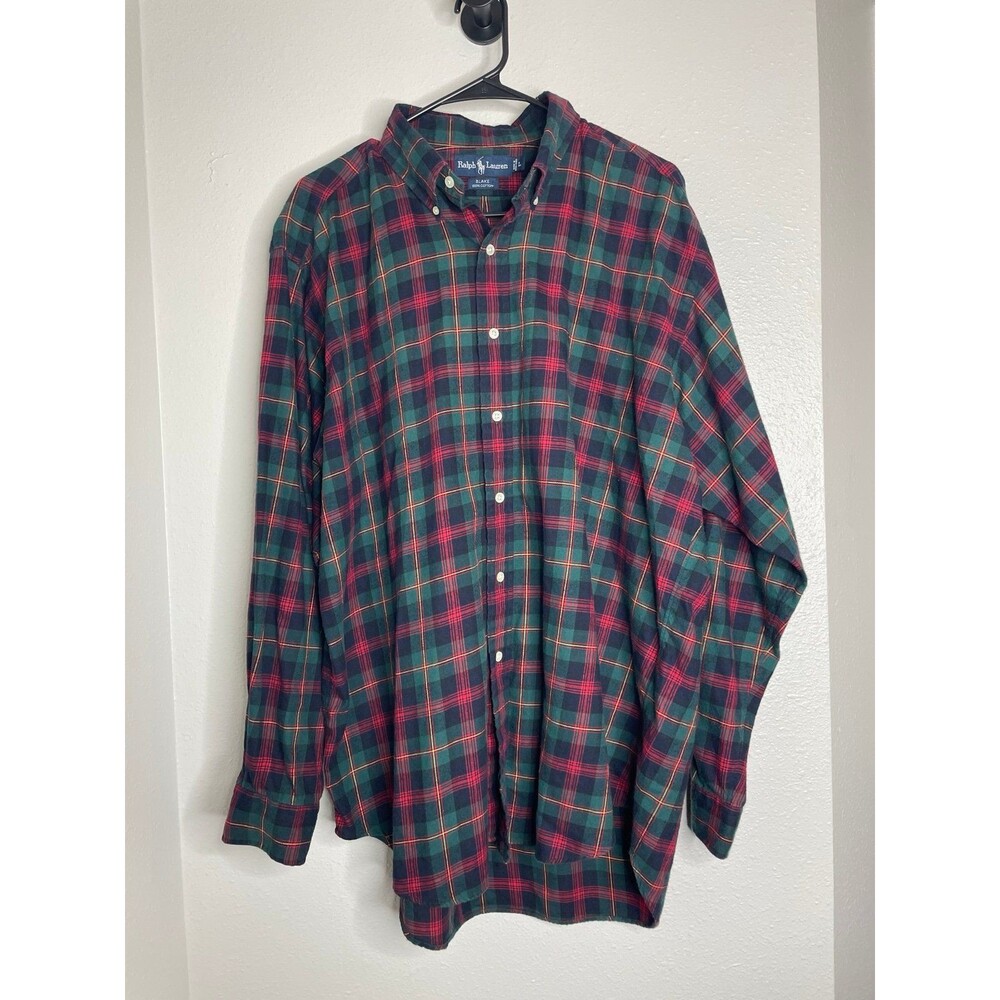 Ralph Lauren Blake Plaid Flannel Button Down Shirt L